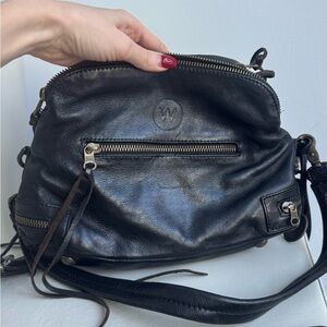 Stylish Black Leather Crossbody Bag